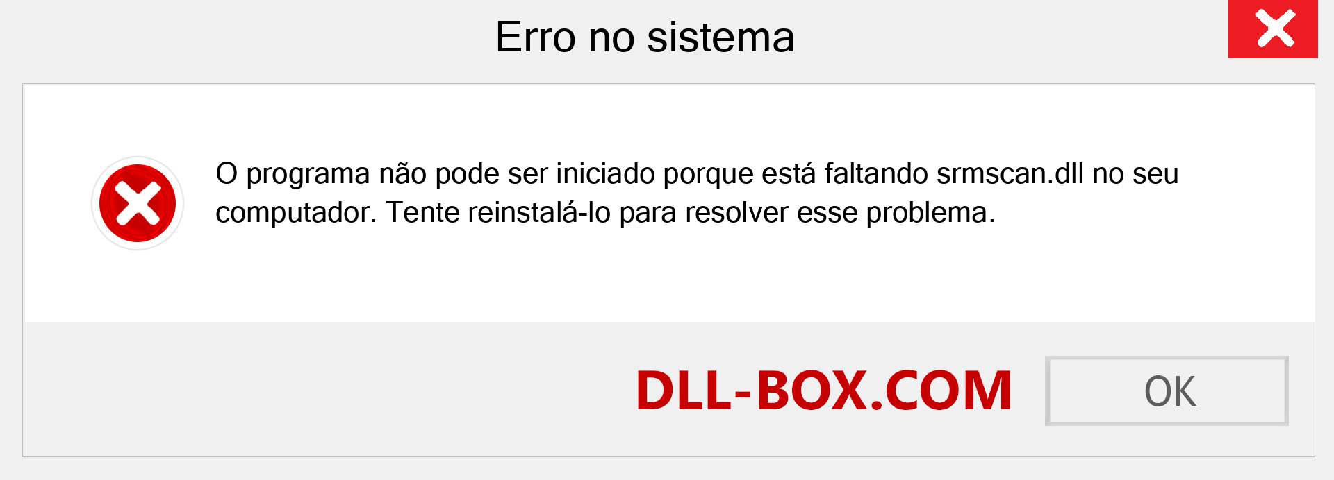 Arquivo srmscan.dll ausente ?. Download para Windows 7, 8, 10 - Correção de erro ausente srmscan dll no Windows, fotos, imagens